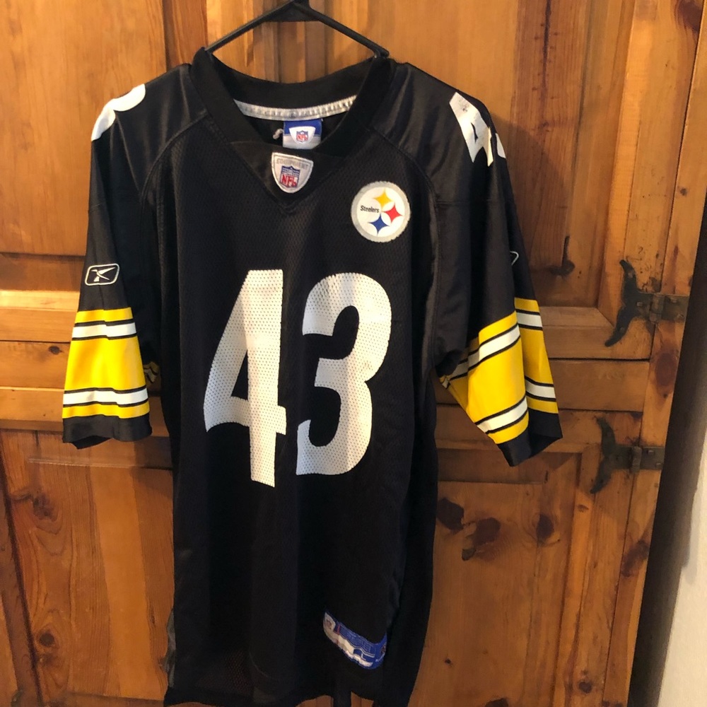 Reebok Jersey NFL Steelers #43 Polamalu 100% Nylon Large EUC